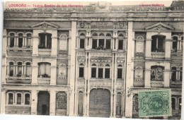 Logroño - Teatro Bretón De Los Herreros - España Theatre Spain Sello Stamp 1916 (2 Scans) - La Rioja (Logrono)