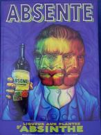 Plaque Métal "ABSINTHE" Triptyque Van Gogh. - Tin Signs (vanaf 1961)