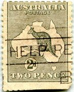 N° Yvert & Tellier 3 (Michel 6) - Timbre D'Australie (Confédération) (1913) U (Oblitéré) - Carte De L'Île Et Kangourou - Oblitérés