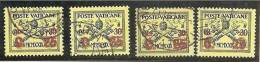 1931 Vaticano Vatican GIALLINO 4 Serie Usate USED - Colis Postaux