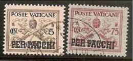 1931 Vaticano Vatican PACCHI POSTALI  PARCEL POST 5 Cent + 75 Cent Usati USED - Colis Postaux