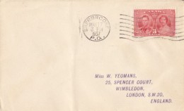 KING GEORGE VI AND QUEEN ELISABETH CORONATION, STAMPS ON COVER, 1937, CANADA - Covers & Documents