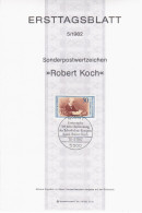 Germany Deutschland 1982-05 Robert Koch, Physician, Microbiologist, First Day Sheet, Canceled In Bonn - 1981-1990