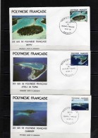 Polynésie Française 1982 3 Belles Fdc îles De La Polynésie "Motu Atol De Tupai Gambier - FDC