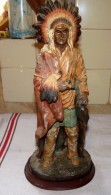 ANCIENNE GRANDE SCULPTURE CHEF INDIEN Sur SOCLE AMERICAN LEGEND TBE 1878 Gramme - Andere & Zonder Classificatie