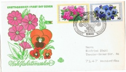 FLORA-L238 - ALLEMAGNE N° 753-756 Sur FDC Fleurs Pensées Et Soucis 1976 - 1971-1980