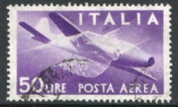 ITALIA Repubblica 1957 Posta Aerea Valori Complementari Lire 50 Democratica Annullato Usato Filigrana Stelle - Luftpost