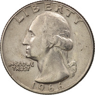 Monnaie, États-Unis, Washington Quarter, Quarter, 1966, U.S. Mint - 1932-1998: Washington