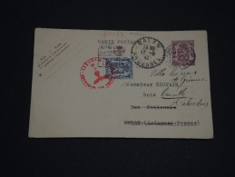 BELGIQUE - Carte Entier Avec Censure Allemande Sur Timbre Du Complément D´affr. Pour La France - Août 1942 - P19572 - WW II (Covers & Documents)