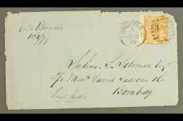 1876 8d Orange, SG 156, Wing Margin With Straight Edge At Left, Tied To 1879 (10 Jan) Cover To Bombay, "SEA POST... - Other & Unclassified