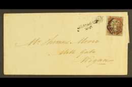 1841 MANCHESTER "FISH - TAIL" MALTESE CROSS ON COVER. 1841 (20 May) Entire Letter Sheet From Manchester To Wigan... - Other & Unclassified