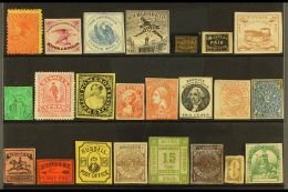 LOCAL STAMPS 19th Century All Different Group, Mostly Bogus Or Reprints, A Few Faults But Mostly Good To Fine... - Other & Unclassified