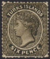 1881 6d Olive-black, Watermark Crown CC Sideways, SG 51, Fine Fresh Mint. For More Images, Please Visit... - Turks And Caicos