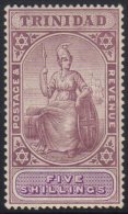 1904-07 5s Deep Purple And Mauve SG 144, Fine Mint.  For More Images, Please Visit... - Trinidad & Tobago (...-1961)