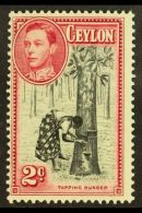 1938 2c Blk And Carmine,  Perf 13½x13, SG 386a, Vf Mint. For More Images, Please Visit... - Ceylon (...-1947)