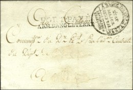 PORT PAYE / ARM. D'ANGLETERRE + Cachet Orné De L'Etat Major Général Sur Lettre Avec Texte... - Sellos De La Armada (antes De 1900)