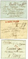 Lot De 3 Lettres Avec P PAYE DE PARIS (3 Types). - TB / SUP. - Otros & Sin Clasificación
