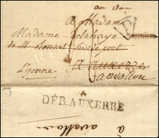 Lettre De Paris Pour Auxerre Réexpédiée à Avallon. Au Verso, DEB. AUXERRE. 1813. (cote... - Otros & Sin Clasificación