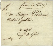 Lettre Avec Texte Daté D'Avignon Pour Uzès. Au Recto, '' Franc De Port ''. 1796. - TB. - Otros & Sin Clasificación
