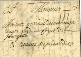 AUBUSSON Bleu Sur Lettre Avec Texte Daté Le 3 Mai 1764. - SUP. - 1701-1800: Precursores XVIII