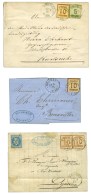 Lot De 3 Lettres De Brumat Dont 1 Affranchissement Mixte. - TB. - Cartas & Documentos