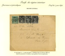 Càd PARIS / 3 R. D'ALLEMAGNE / N° 75 + 83 Bande De 3 Sur Bande De Journal (7ème échelon,... - Periódicos