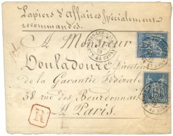 Càd T 17 BAZOCHES-LES-GALLERANDES 43 / N° 79 + N° 90 Sur Papiers D'affaires Recommandés Au... - 1876-1878 Sage (Type I)