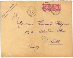 Càd CAMBRAI / NORD / N° 98 Paire Sur Lettre Recommandée Au 5ème échelon. 1900. -... - 1876-1878 Sage (Type I)