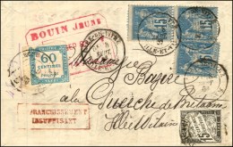 Càd T 18 GARE-DE-VITRE / ILE-ET-VNE / N° 90 (3) Sur Lettre 4 Ports Insuffisamment Affranchie Pour... - 1859-1959 Cartas & Documentos