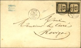 Càd ALGER / ALGERIE / Taxe N° 3 Paire Sur Lettre En Double Port Local Pour Rovigo. 1865. - TB / SUP. -... - 1859-1959 Cartas & Documentos