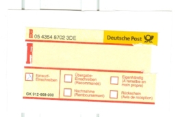 BRD Einschreib-Label Einwurf-Einschreiben Deutsche Post - R- & V- Labels