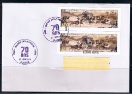 ATM, LISA2, 0.70, FDC, 7/ 06/ 2016, Avec Complément Plus De 20 Gr. 0.70€. 70 ANS DU MUSEE DE LA POSTE. GRAVURE DU MUSEE. - 2010-... Illustrated Franking Labels