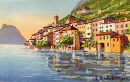 CPA SUISSE LAGO DI LUGANO GANDRIA 1932 E.Hinderberger - Gandria 