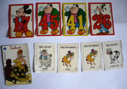 Lot Images BD / SUCHARD, VACHE QUI RIT, MICKEY POCHE/ Lucky Luke (Morris), Mickey, Pat'Hibulaire, Dingo (Walt Disney) / - Chromos