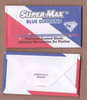 AC - SUPER MAX BLUE DIAMOND PLATINUM COATED BLADE SHAVING RAZOR BLADE IN WRAPPER - Hojas De Afeitar