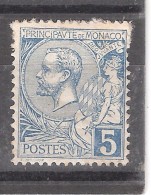 MONACO 1891, Yvert N° 13 , 5 C Bleu , Neuf * / MH, TB , Cote 65 Euros - Nuevos