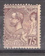 MONACO 1891, Yvert N° 19 , 75 C Violet Brun , Neuf * / MH,  , Cote 40 Euros - Nuevos