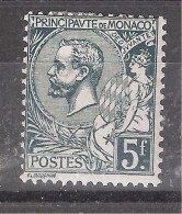 MONACO 1920, Yvert N° 47 , 5 FRANCS Vert Gris , Neuf * / MH,  ,Tb , Cote 30 Euros - Nuevos