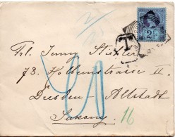 Grande Bretagne Lettre Taxée Pour L'Allemagne 1899 - Postmark Collection