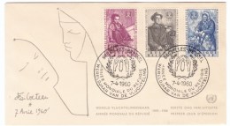 Belgium Sc#B660 #661 #662 Year Of Refugee Semi-postal Issues First Day Cover - 1951-1960
