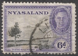 Nyasaland. 1945 KGVI. 6d Used. SG 150 - Nyassaland (1907-1953)