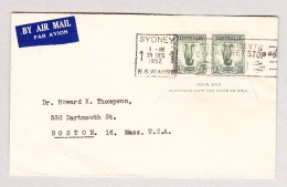 Australien NSW 29.12.1952 Sydney Luftpost Brief Nach Boston GB - Brieven En Documenten