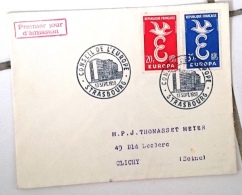 FRANCE Idée Européenne. Europa, Yvert 1173/74 FDC Enveloppe 1er Jour STRASBOURG GF 13/9/1958 - Europäischer Gedanke