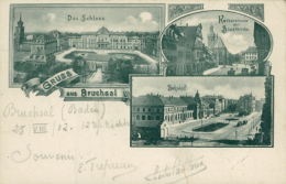 DE BRUCHSAL / Das Schloss, Kaiserstrass Mit Stadtkirche, Bahnhof / - Bruchsal