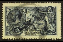 1913 10s Indigo-blue Seahorse, Waterlow Printing, SG 402, Good Used With Light Smudgy Cancel. For More Images,... - Unclassified