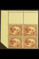 UNION VARIETY 1930-44 4d Chocolate, Redrawn, Wmk Upright, MONKEY IN TREE VARIETY In A Corner Marginal Block Of 4,... - Unclassified