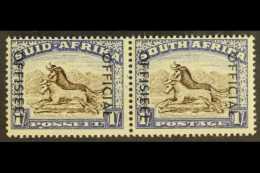 OFFICIAL 1950-54 1s Blackish Brown And Ultramarine, SG O47a, Never Hinged Mint Horiz Pair. For More Images, Please... - Unclassified