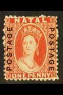 NATAL 1870-3 1d Bright Red, De La Rue "Postage" Overprint, SG 60, Fine Mint, Nice Bright Appearance. For More... - Non Classificati