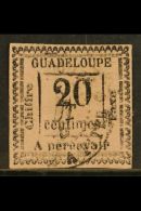 GUADELOUPE 20c Black On Rose, Variety "printed Double", Yv 9 Var, Fine Used. For More Images, Please Visit... - Autres & Non Classés