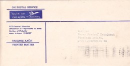 ON POSTAL SERVICE  PTT GENERAL DIRECTION 1986 COVER FROM TURKEY TO GERMANY. - Briefe U. Dokumente